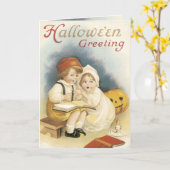 De vintage Kaart van Halloween (Gele Bloem)