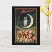 De vintage Kaart van Halloween (Gele Bloem)