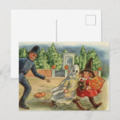 De vintage Kaart van Halloween - Politieagent & (Voorkant / Achterkant)