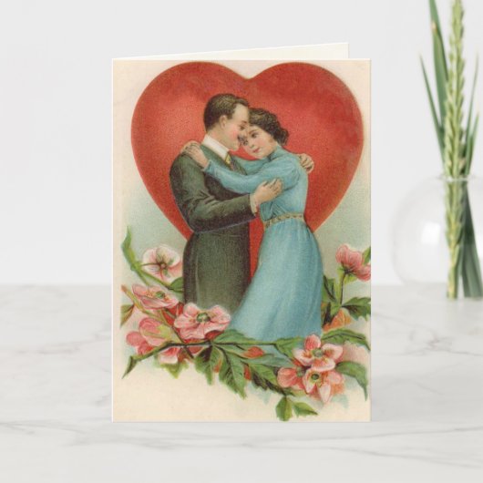 De vintage Kaart van het Paar van Valentijn (Voorkant)