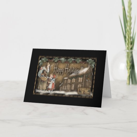 De vintage Kaart van Kerstman (Voorkant)