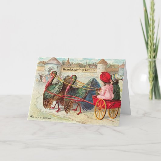 De vintage Kaart van Towne van de Thanksgiving (Voorkant)
