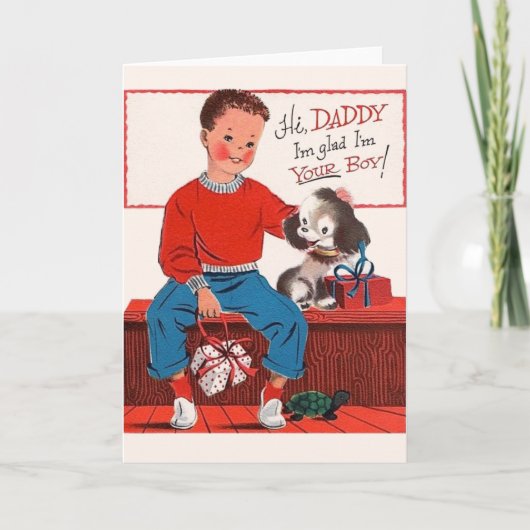 De vintage Kaart van Vaderdag van Zoon (Voorkant)