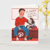 De vintage Kaart van Vaderdag van Zoon (Gele Bloem)
