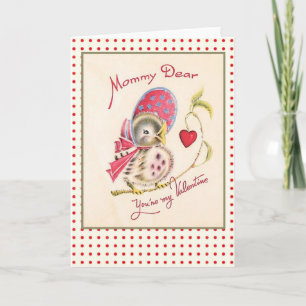 De vintage Kaart van Valentijn voor Mamma