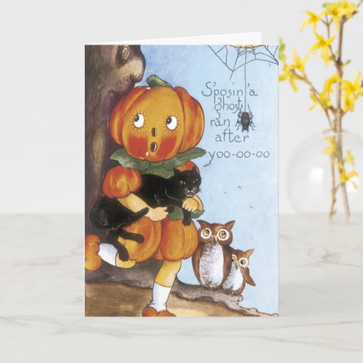 De vintage kaarten van Halloween (Gele Bloem)