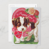 De vintage Kalverliefde is Mijn Valentijn Feestdagenkaart (Voorkant / Achterkant)