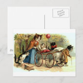 De vintage Kat van de Moeder Briefkaart (Voorkant / Achterkant)