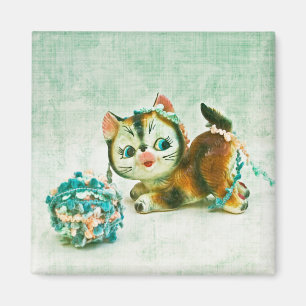 De vintage Kat van het Kat Magneet