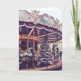De vintage Kerstkaart van de Carrousel Feestdagen Kaart