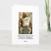 De vintage Kerstkaart van de Kerstman Feestdagen Kaart (Achterkant)