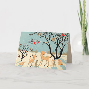 De vintage Kerstkaart van het Sprookjesland van de Feestdagen Kaart