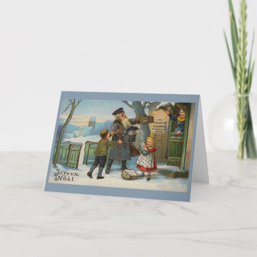 "De Vintage Kerstkaart van Joyeux Noel " Feestdagen Kaart (Voorkant)