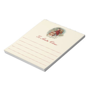De vintage Kerstman bij Kerstmis van de Notitieblok