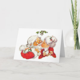 De vintage Kerstman die van Kerstmis Mevr. Claus Feestdagen Kaart