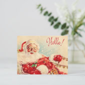 De vintage Kerstman Feestdagenkaart (Staand voorkant)