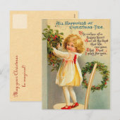 De vintage Kinder Briefkaarten van Kerstmis (Voorkant / Achterkant)