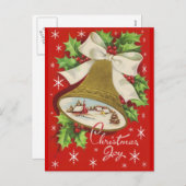 De vintage Klokken van Kerstmis Feestdagenkaart (Voorkant / Achterkant)