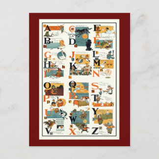 De vintage Leraren die van ABC van de Grafiek van Briefkaart