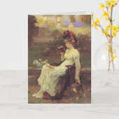 De vintage Lezing van de Vrouw V2 Kaart (Gele Bloem)