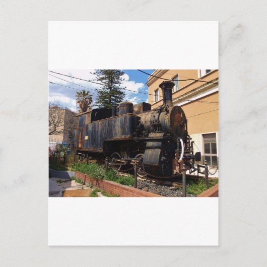 De vintage Locomotief van de Stoom Briefkaart (Voorkant)