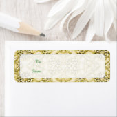 De vintage maakte het Metaal Gouden BloemenOntwerp Etiket (Insitu)