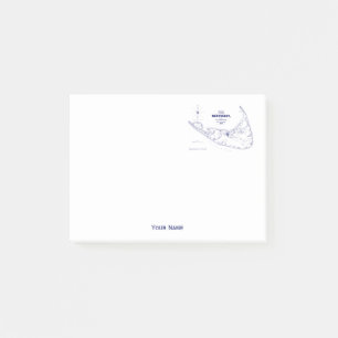 De Vintage Marineblauwe Kaart van de doctorandus Post-it® Notes