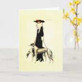 De vintage Mode van het Art deco Kaart (Gele Bloem)