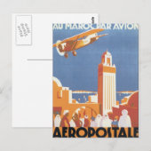 De vintage Moskee van Marokko Aeropostale Briefkaart (Voorkant / Achterkant)
