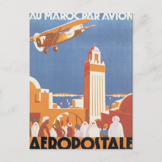 De vintage Moskee van Marokko Aeropostale Briefkaart (Voorkant)