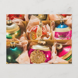 De vintage ornamenten van Kerstmis Feestdagenkaart