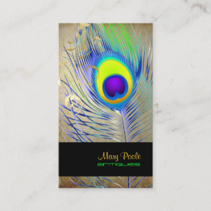 De vintage pauw van PixDezines+filigraan Visitekaartje