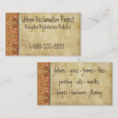 De vintage recycleerde Retro Aziaat Visitekaartje (Voorkant / Achterkant)