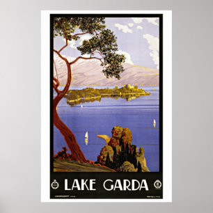 De Vintage Reis van Garda Italië van het meer Poster