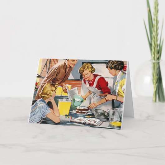 De vintage Retro Advertentie van Vrouwen bakken Kaart (Voorkant)