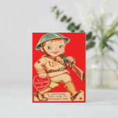 De vintage Retro het Marcheren Kaart van Valentijn (Staand voorkant)