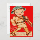 De vintage Retro het Marcheren Kaart van Valentijn (Voorkant / Achterkant)