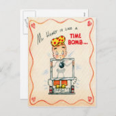 De vintage Retro Kaart van Valentijn van de (Voorkant / Achterkant)