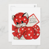 De vintage retro kattenNeef voegt Feestdagenkaart (Voorkant / Achterkant)