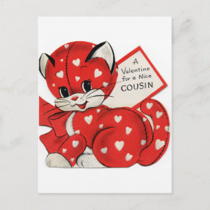 De vintage retro kattenNeef voegt Feestdagenkaart