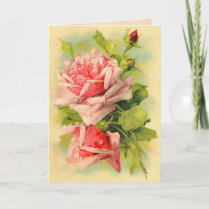 De vintage Rozen van het Moederdag Bedankkaart