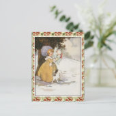 De vintage Scène van de Vakantie Feestdagenkaart (Staand voorkant)