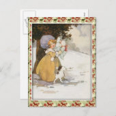 De vintage Scène van de Vakantie Feestdagenkaart (Voorkant / Achterkant)