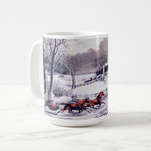 De vintage Scène van de Winter. De Mokken van de