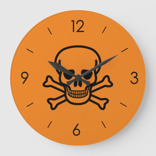 De vintage Schedel van Halloween Grote Klok (Voorkant)