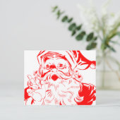 De vintage Schets van de Kerstman Feestdagenkaart (Staand voorkant)