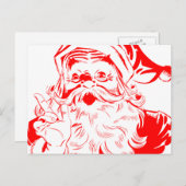 De vintage Schets van de Kerstman Feestdagenkaart (Voorkant / Achterkant)