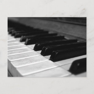 De vintage Sleutels van de Piano; Zwart-wit Briefkaart