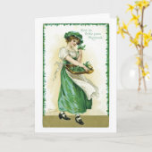 De vintage St Patrick Kaart van de Dag (Gele Bloem)