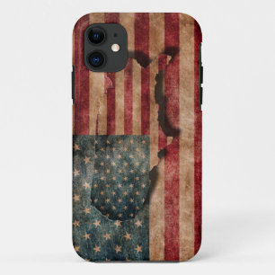 De vintage Sterren van Grunge de V.S. & de Vlag en Case-Mate iPhone Case